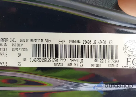 2007 Jeep Wrangler Unlimited Sahara z USA, uszkodzony, nr VIN 1J4GA59197L221720